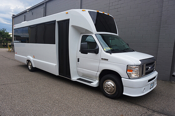 white bus exterior